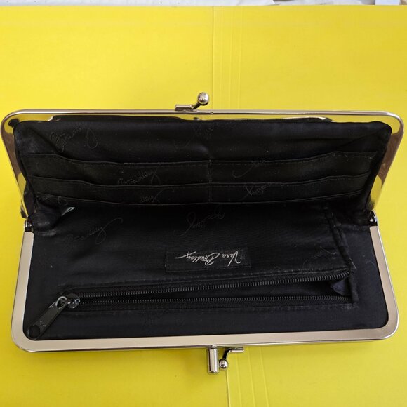 Vera Bradley Caffe Latte Brown Black Tan Large Clutch Wallet - Picture 5 of 6